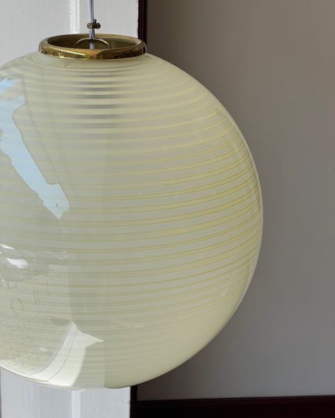 Vintage yellow/cream swirl Murano ceiling lamp (D40)