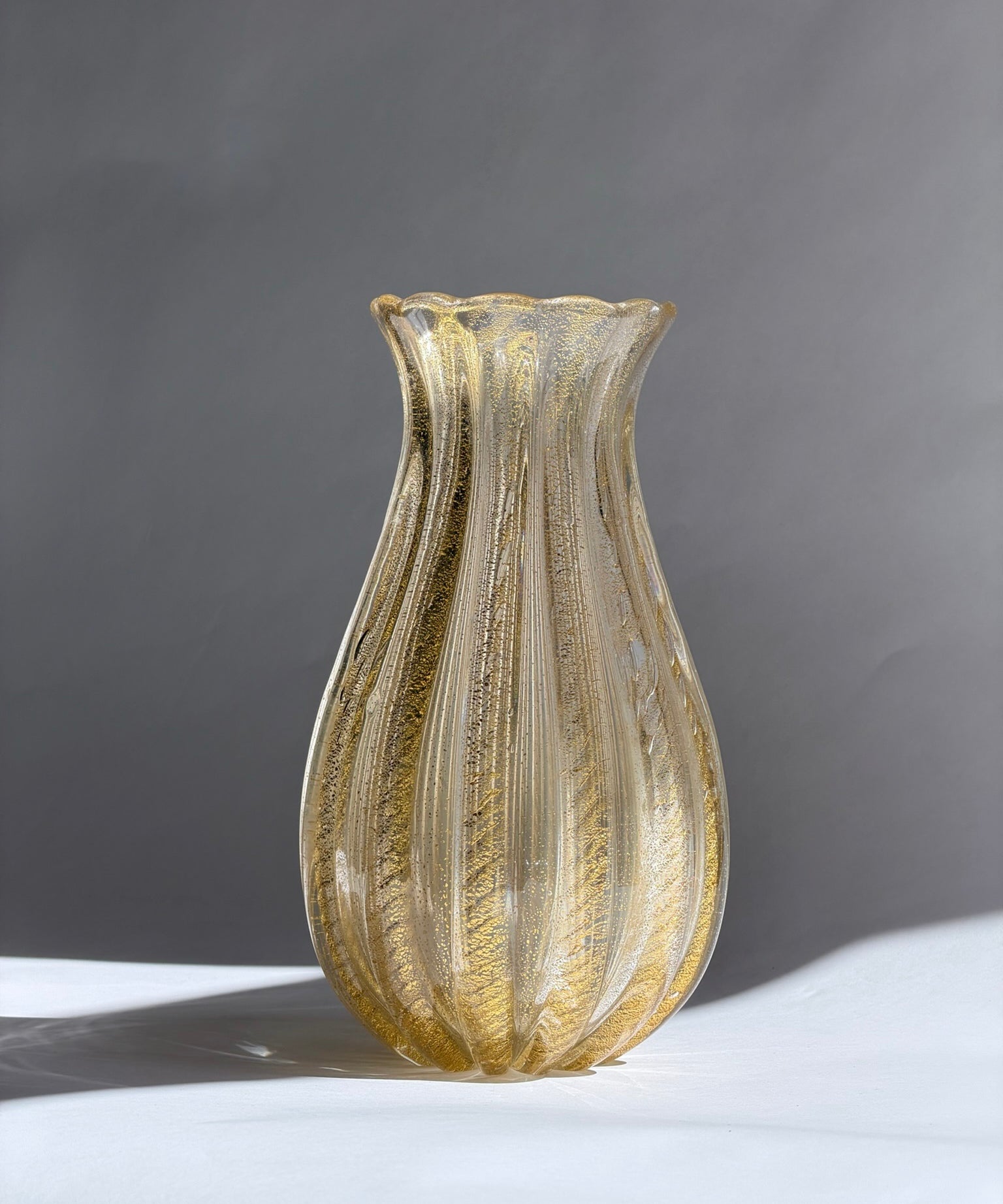 Vintage clear/golden Murano vase