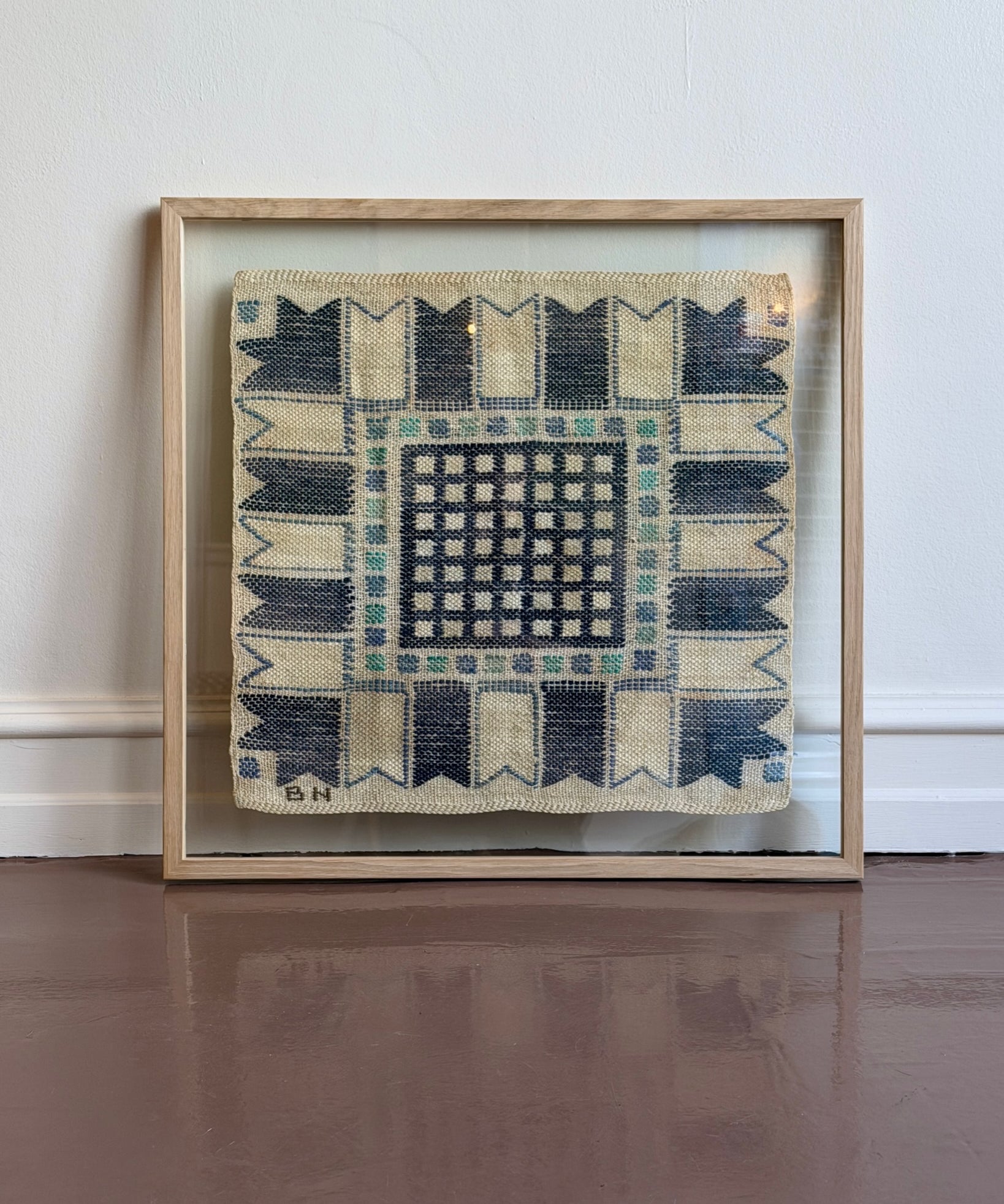 Vintage handwoven wall tapestry by Barbro Nilsson