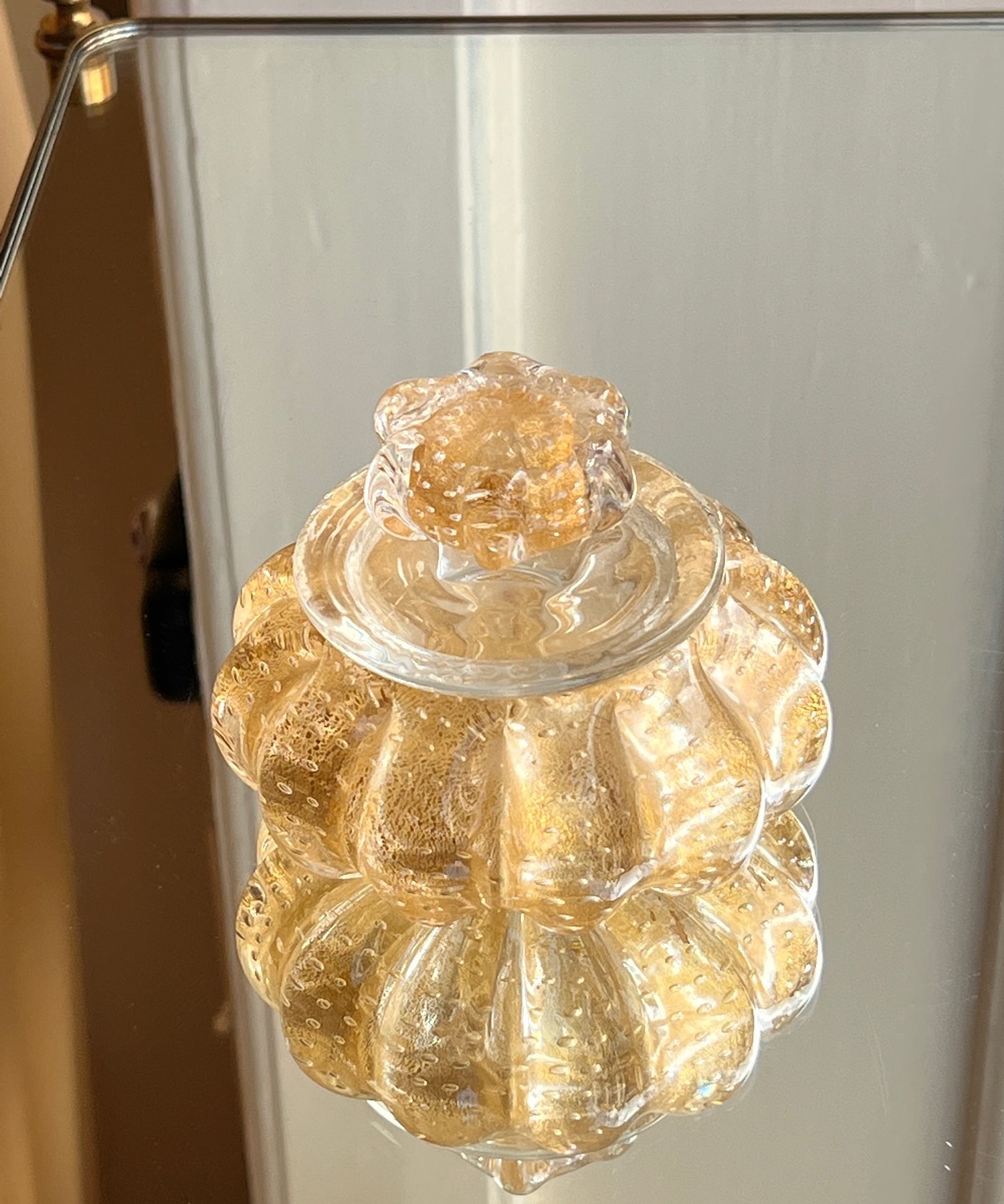 Vintage golden Murano bonbonniere