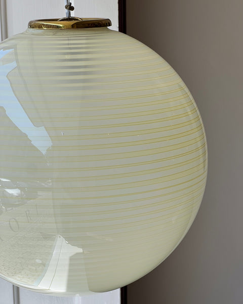 Vintage yellow/cream swirl Murano ceiling lamp (D40)