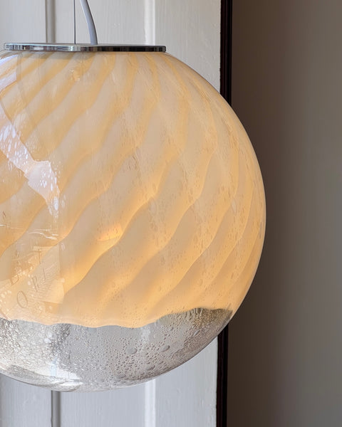 Vintage golden clear Anemone Murano ceiling lamp (D35)