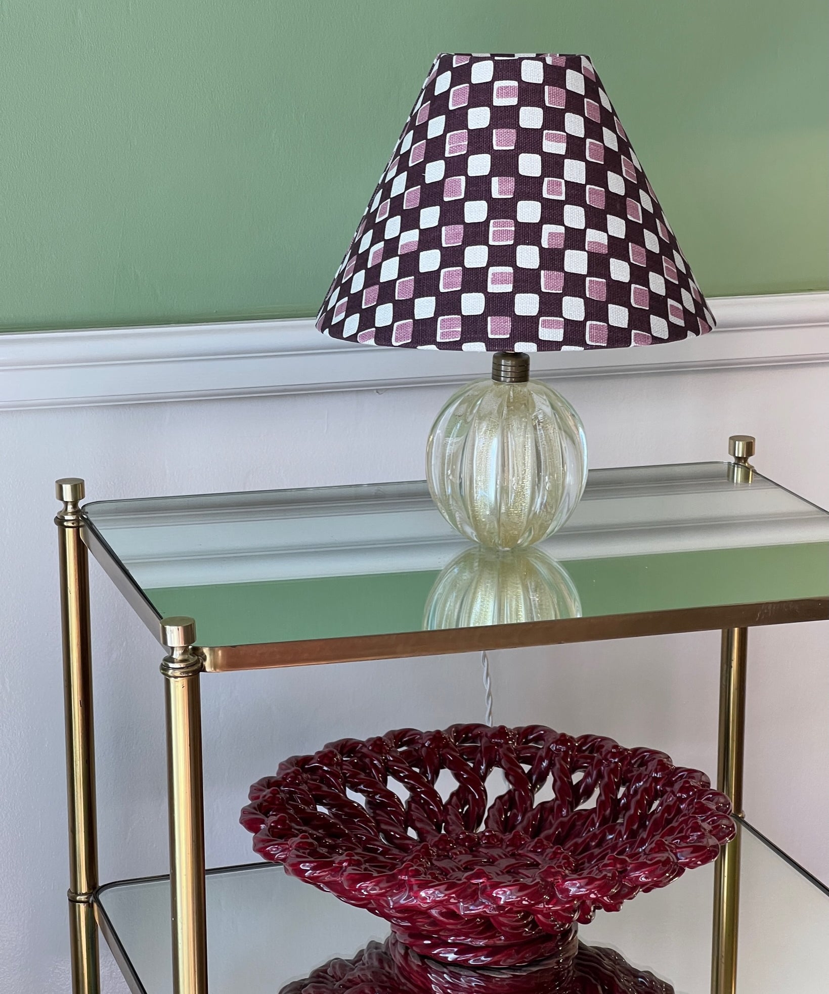 Vintage golden Murano table lamp (incl. lampshade)