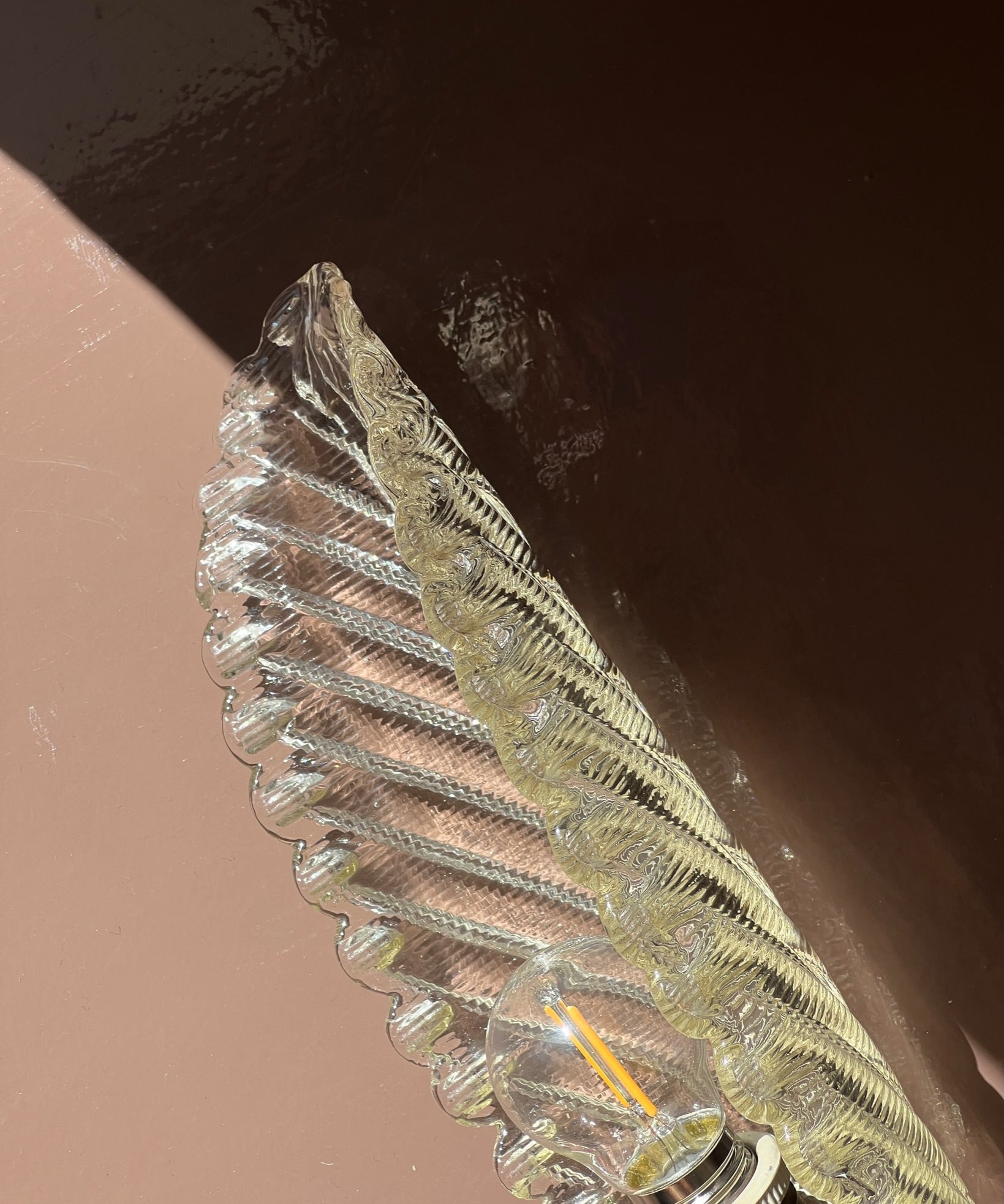 Vintage Murano leaf wall lamp