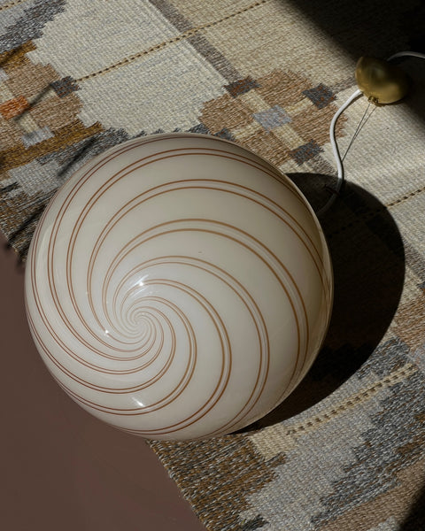 Vintage Murano cream/brown swirl ceiling lamp (D40)