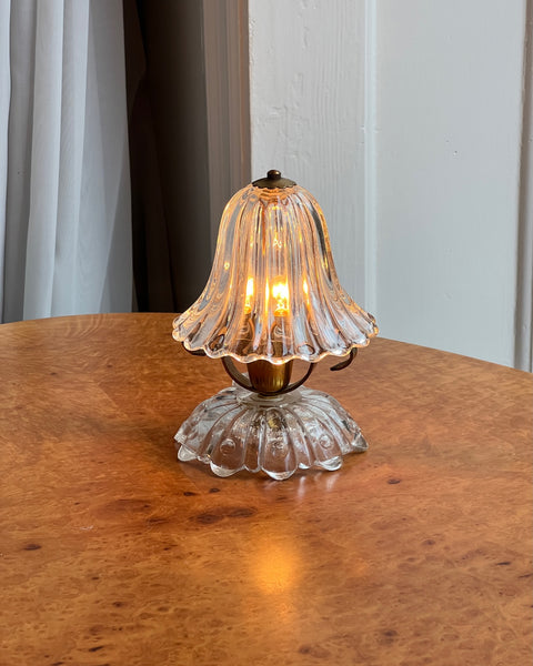 Vintage clear glass Murano table lamp