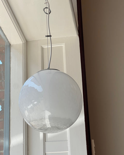 Vintage white clear Murano ceiling lamp (D30)