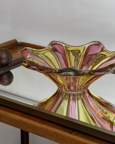 Vintage pink/yellow Murano bowl