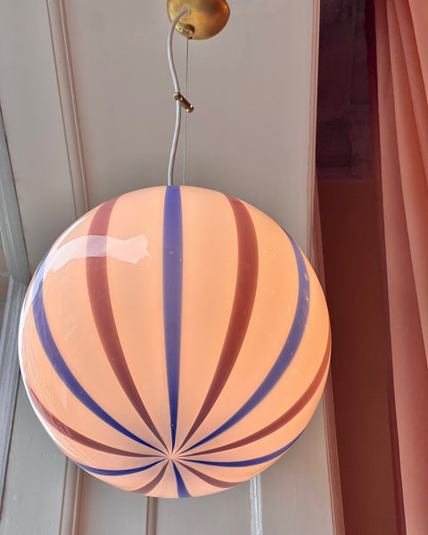 Ceiling lamp - Pink lavender / blue vertical stripes (D30)