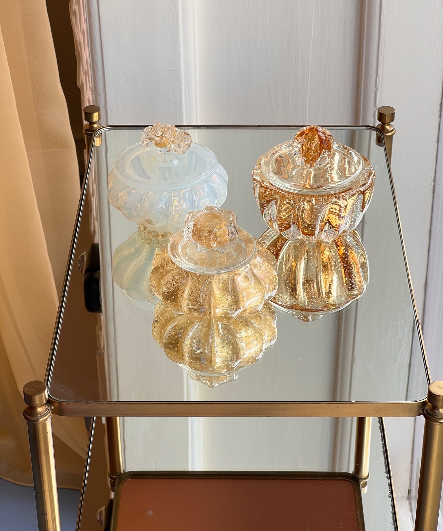 Vintage golden Murano bonbonniere