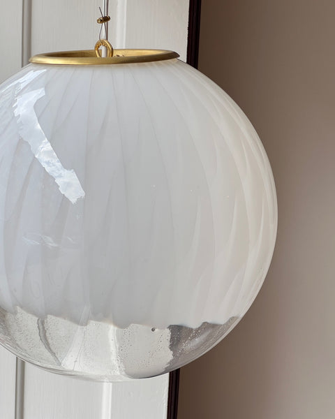 Vintage white clear Murano ceiling lamp (D35)