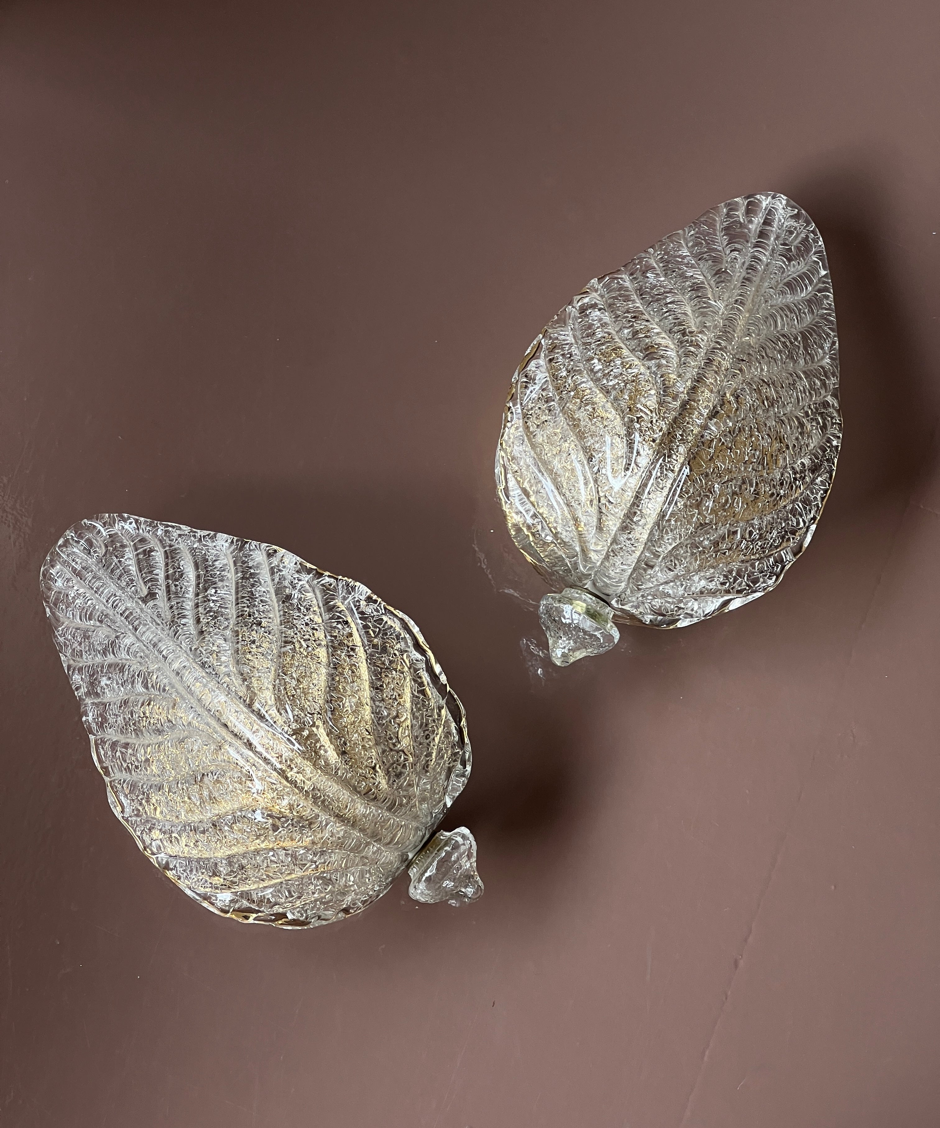 Vintage Murano leaf wall lamp