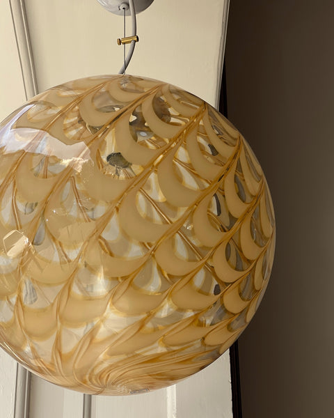 Vintage golden clear Murano ceiling lamp (D40)