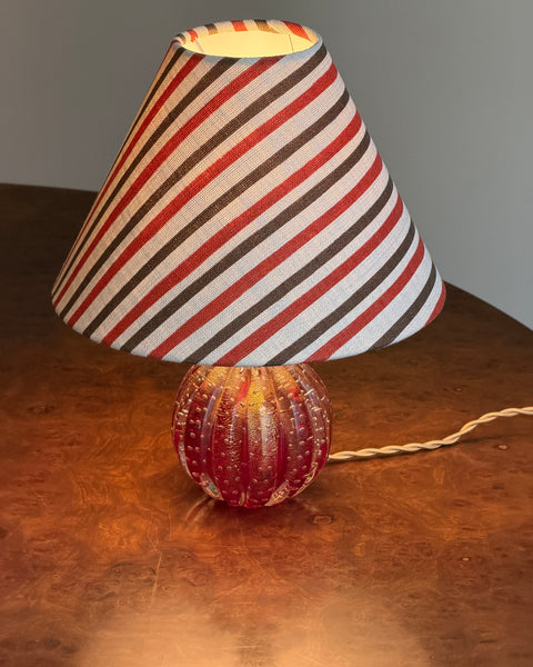 Vintage red/golden Murano table lamp (incl. lampshade)