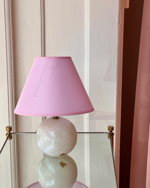 Vintage Italian white marble table lamp (with shade)