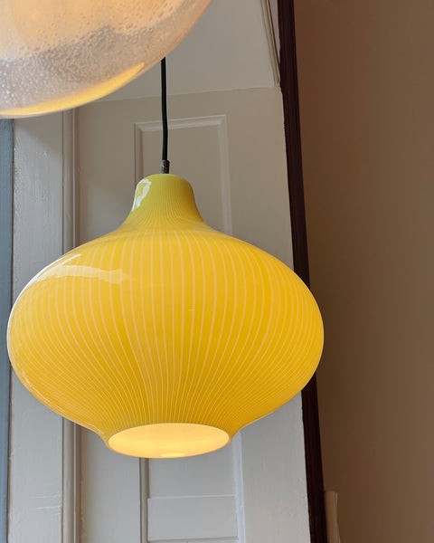 Vintage Massimo Vignelli yellow/white ceiling lamp