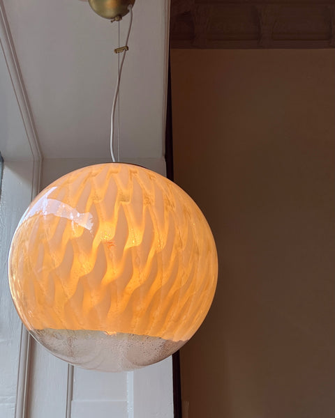 Vintage golden clear Murano ceiling lamp (D35)