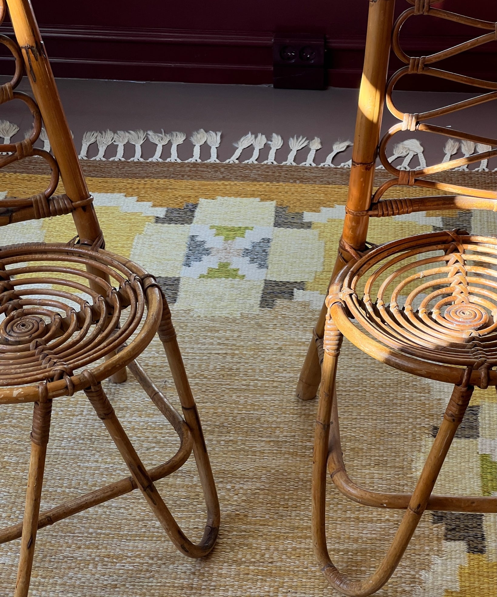 Vintage rattan/bamboo chair, Italy, 1960s (2 available)
