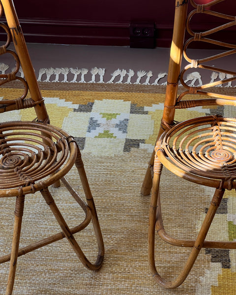Vintage rattan/bamboo chair, Italy, 1960s (2 available)