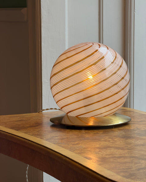 Vintage golden / white swirl Murano table lamp RESERVED