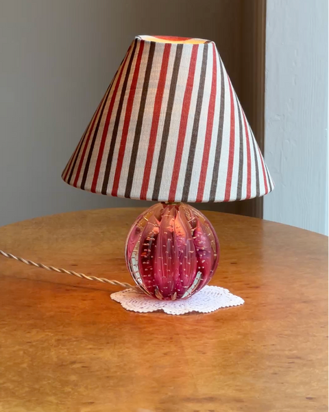 Vintage pink Murano table lamp (incl. lampshade)