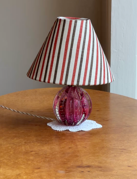 Vintage pink Murano table lamp (incl. lampshade)