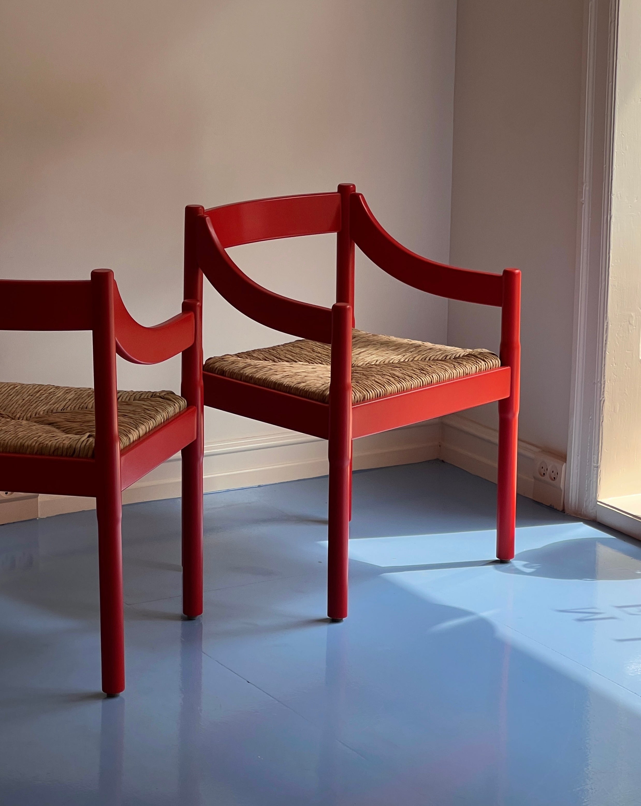 Carimate chair by Vico Magistretti Red Sold out Millefiori