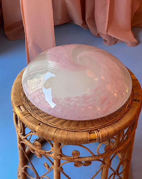 Vintage Murano pink swirl ceiling/wall lamp (D40)