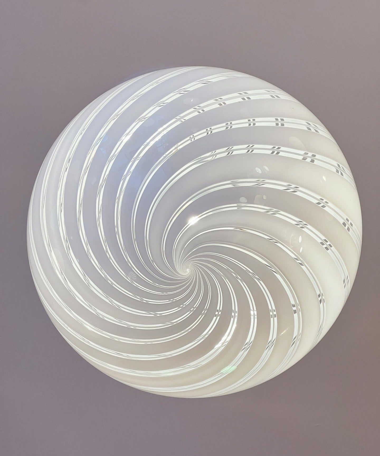 Vintage Murano white/transparent ceiling lamp (D45)