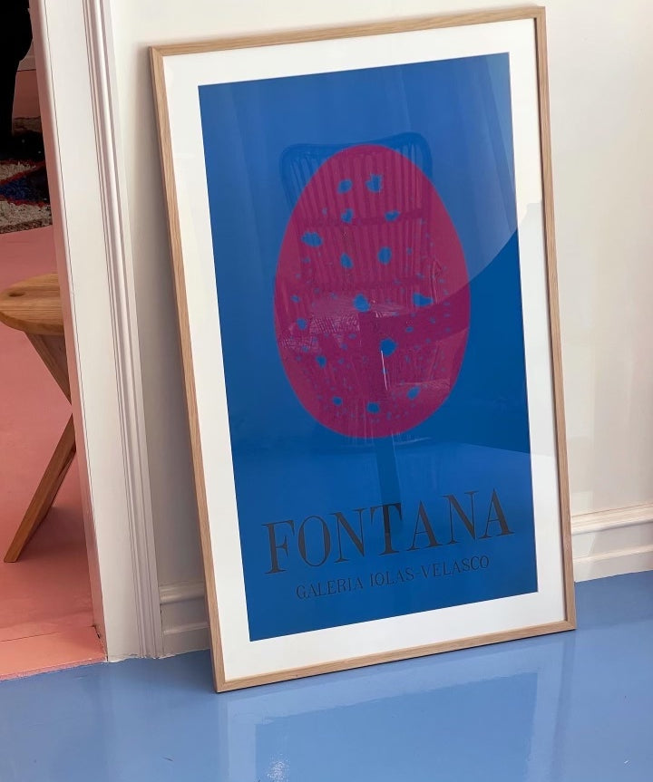 Vintage Lucio Fontana exhibition poster, Galerie Iolas-Velasco, 1968