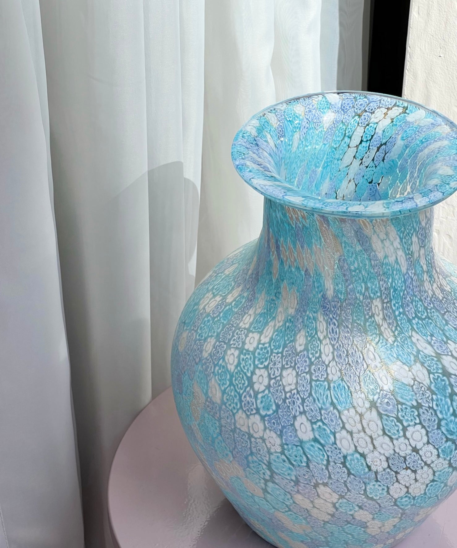 Vintage Millefiori blue Murano vase