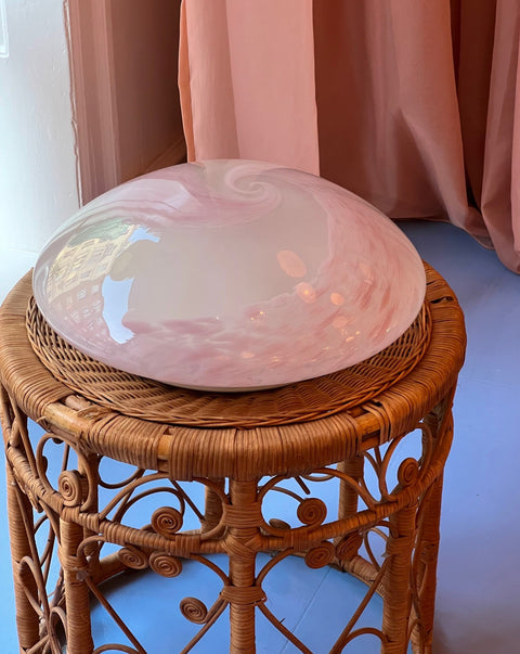 Vintage Murano pink swirl ceiling/wall lamp (D40)