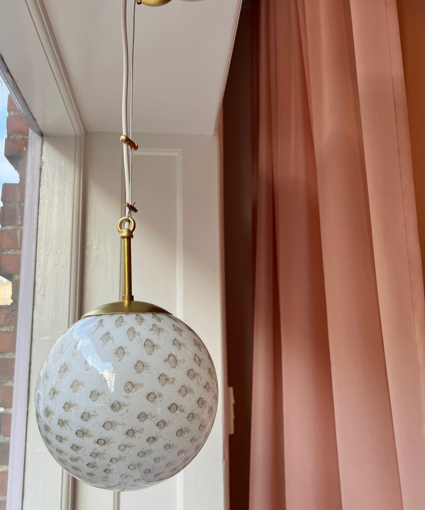 Vintage Murano white/black ceiling lamps (D20)