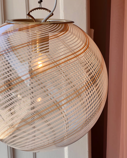 Vintage Murano golden/white/transparent ceiling lamp (D40)