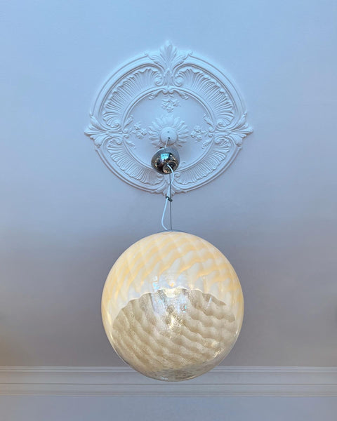 Vintage golden/cream clear Murano ceiling lamp (D35)