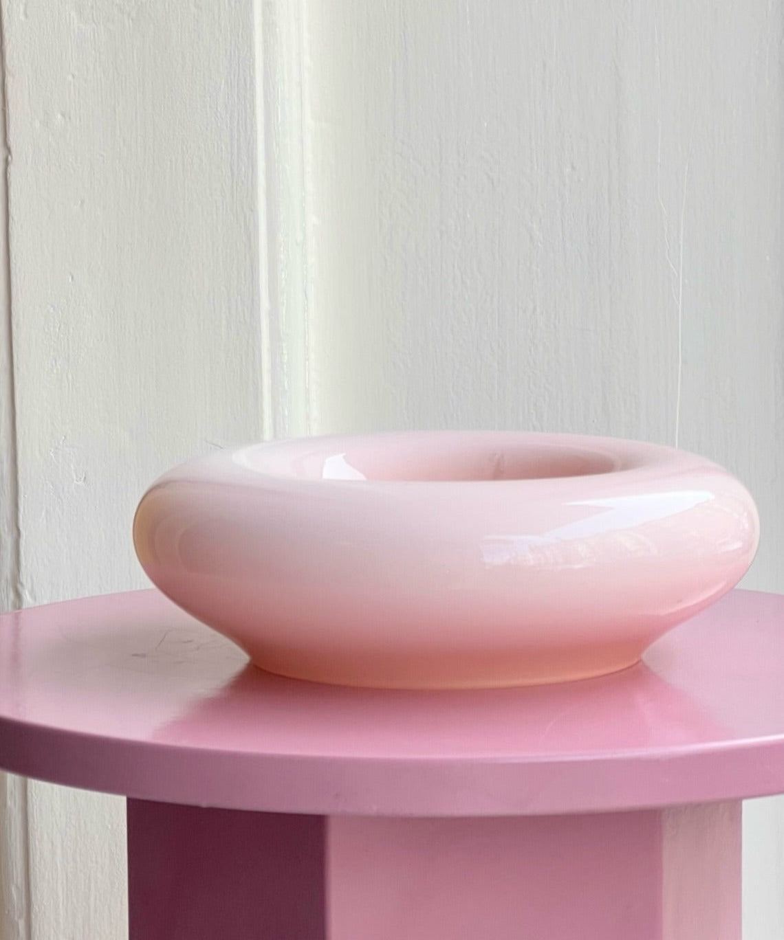 Vintage opal pink Murano bowl