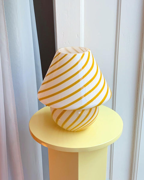 Mushroom table lamp - Yellow/amber swirl
