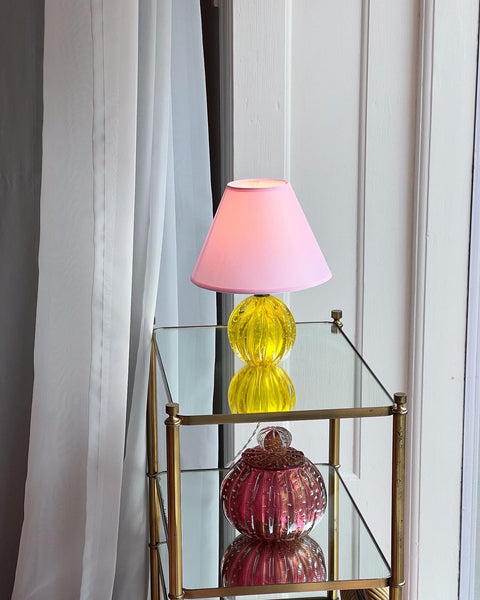Vintage yellow Murano table lamp