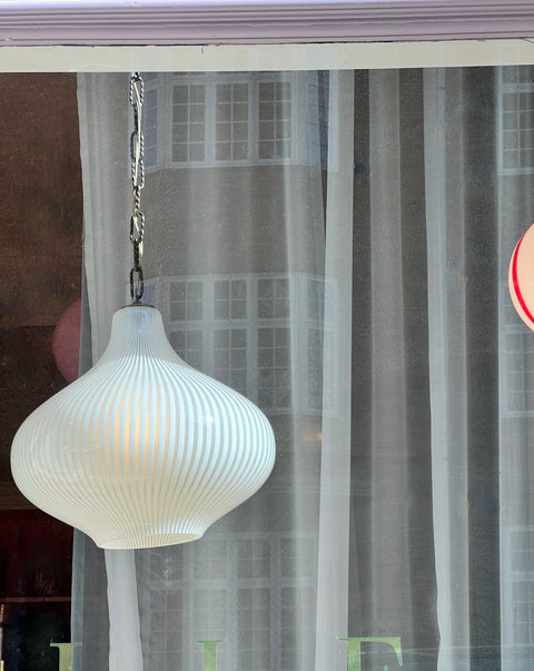 Vintage Massimo Vignelli white ceiling lamp