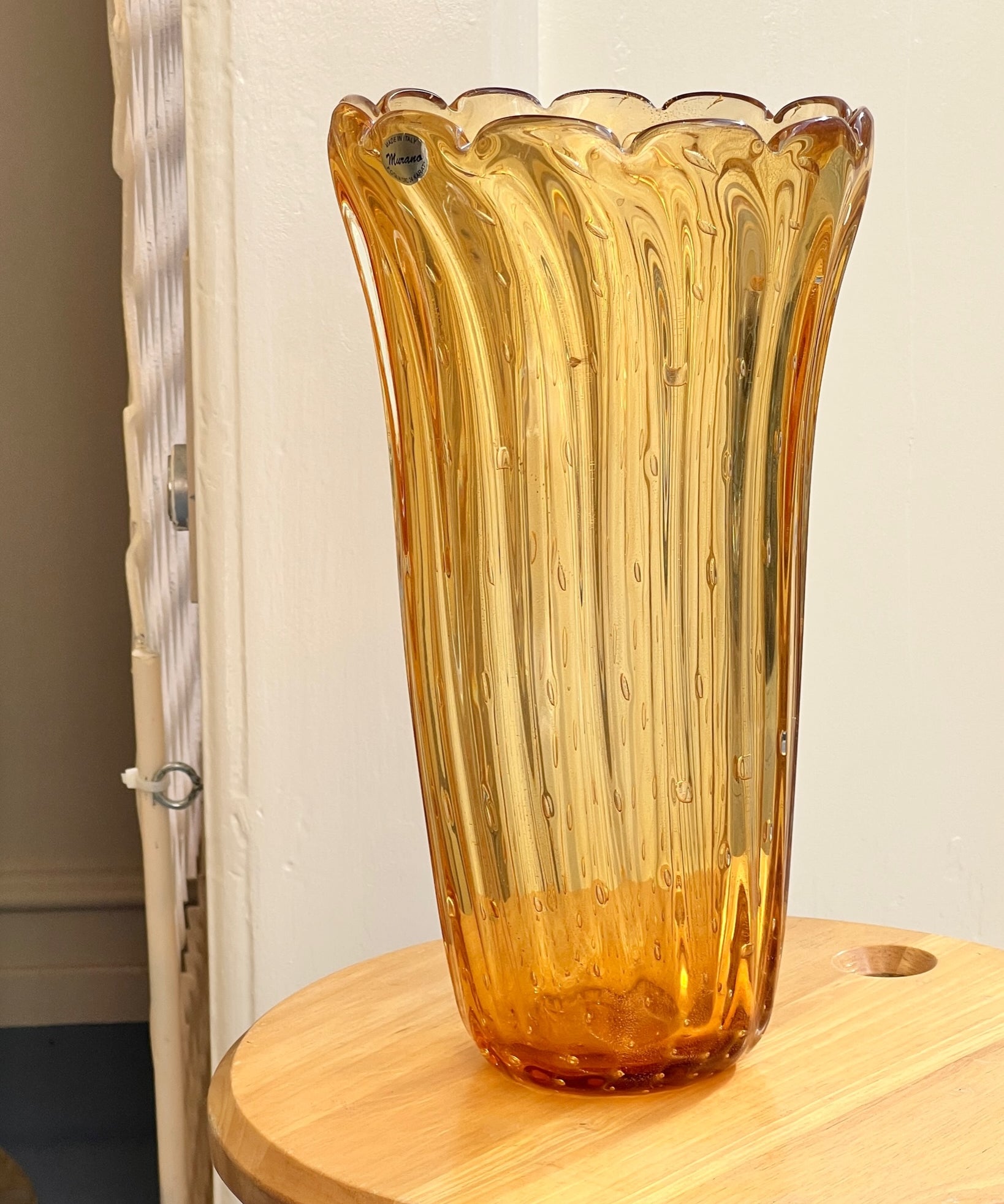 Vintage amber Murano vase