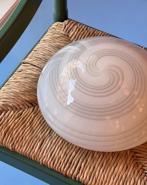 Vintage Murano grey/white spiral ceiling/wall lamp (D38)