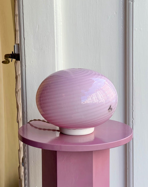Vintage pink Murano table lamp