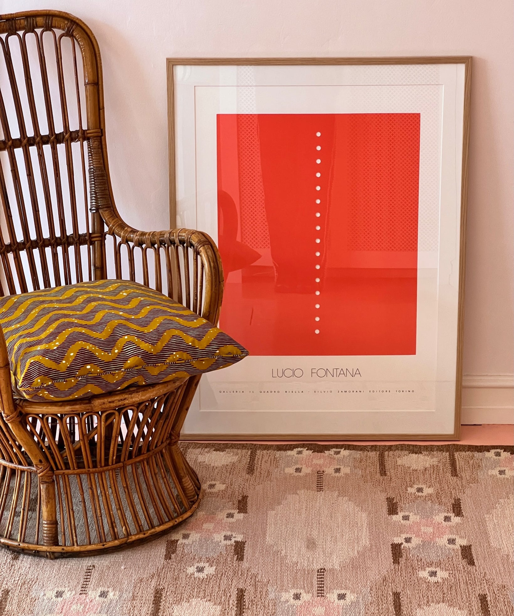 Vintage flat weave rug by Ingegerd Silow (IS)