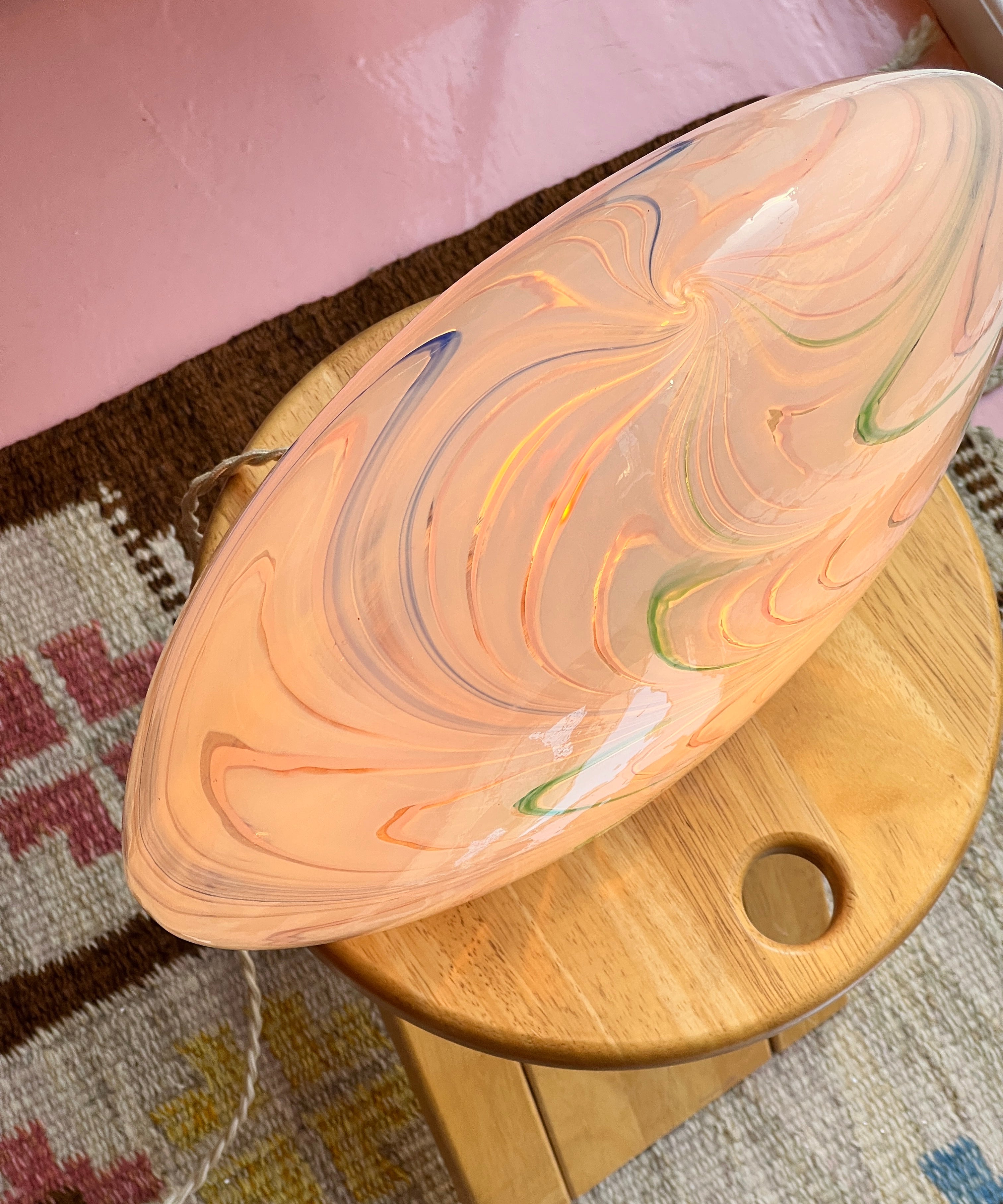 Large vintage multi-coloured Murano table lamp