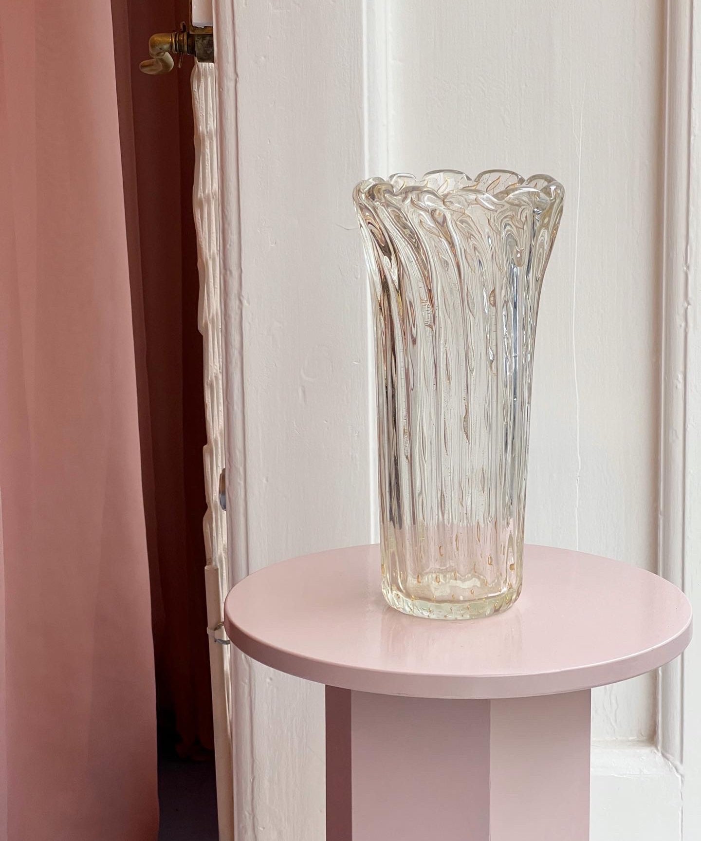 Vintage clear/golden Murano vase