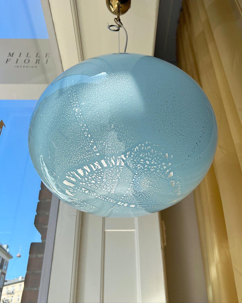 Vintage blue/silver Murano ceiling lamp