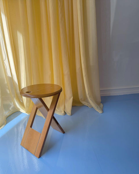 Vintage foldable wooden stool/side table