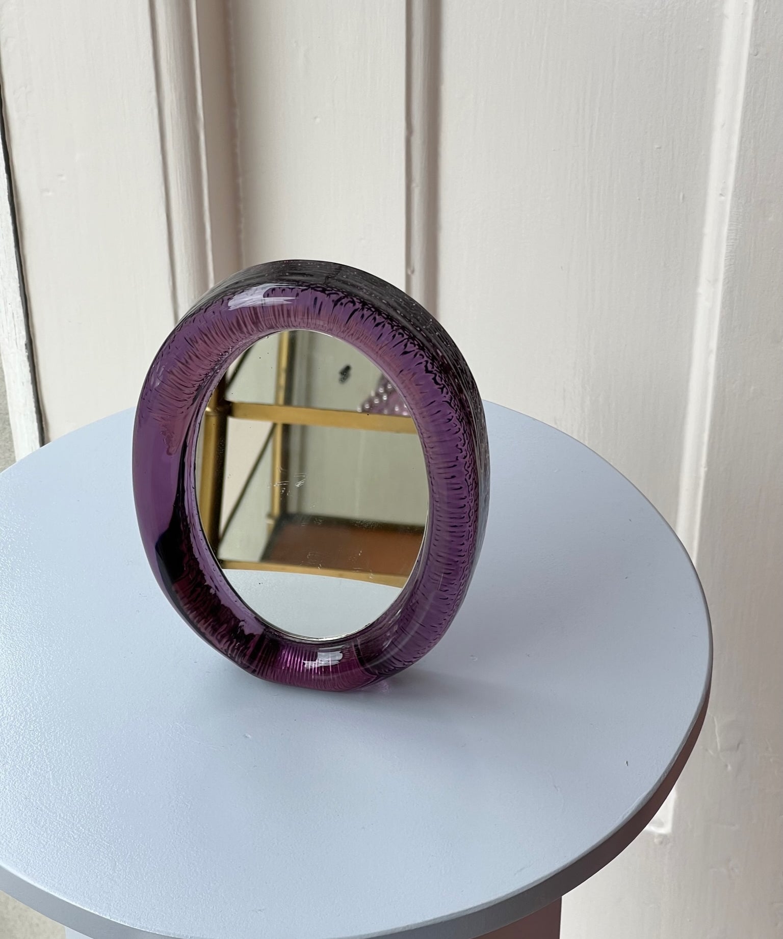 Vintage Italian purple glass Mirror