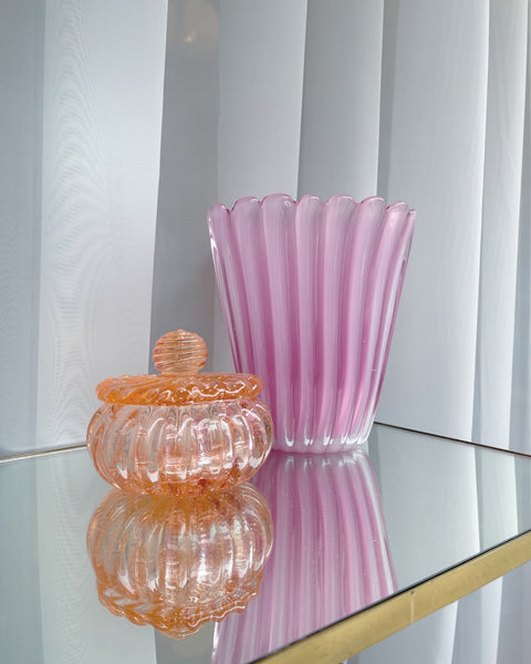 Vintage opal pink Murano vase