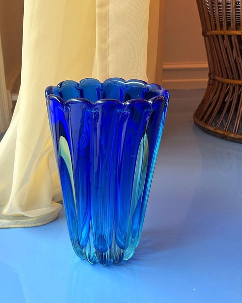 Vintage blue Murano vase